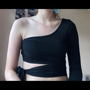 Off the shoulder tie top